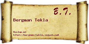 Bergman Tekla névjegykártya